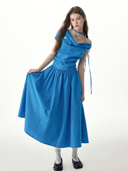 Retro Lazy Waist Cinching Long Dress【s0000017310】