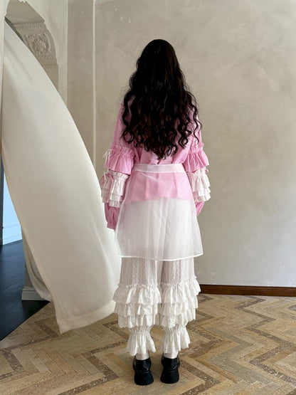 Cute bubble multi-layered lace bows pants【s0000012765】