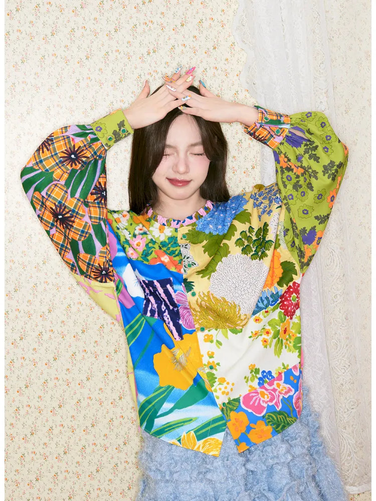 Patchwork Floral Shirt【s0000014147】
