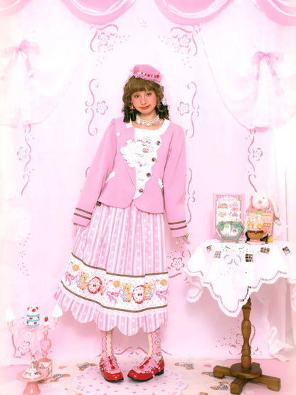 Floral Print Elastic Waist Skirt【s0000014161】