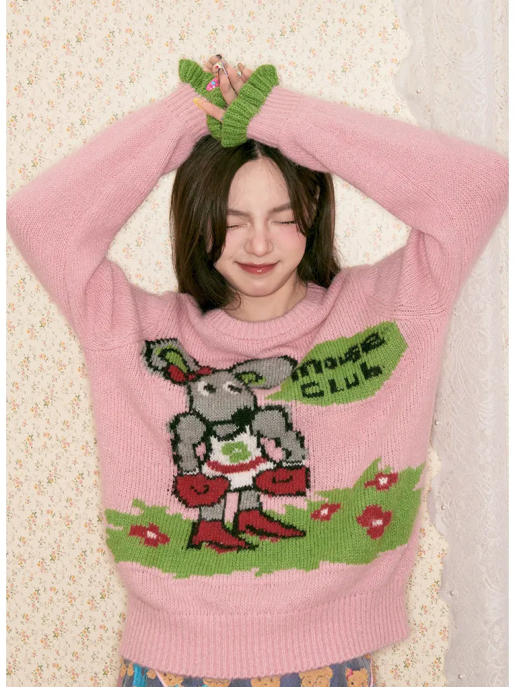 Pink Mouse Sweater Long Sleeve【s0000014140】