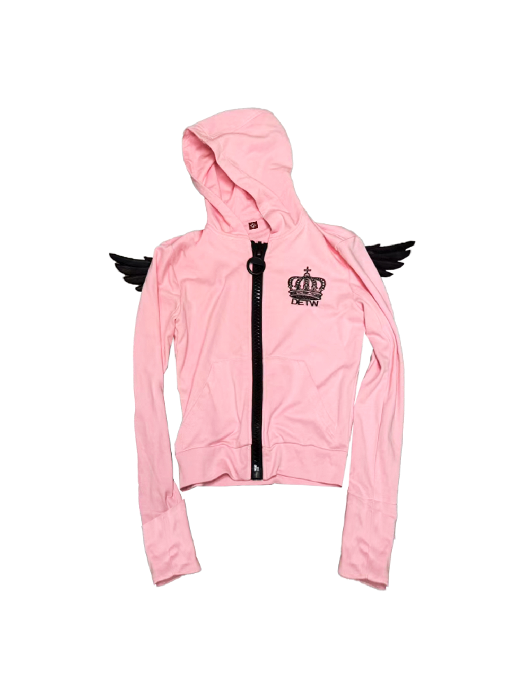 Angel Wings Crown Zip Sweatshirt【s0000018344】