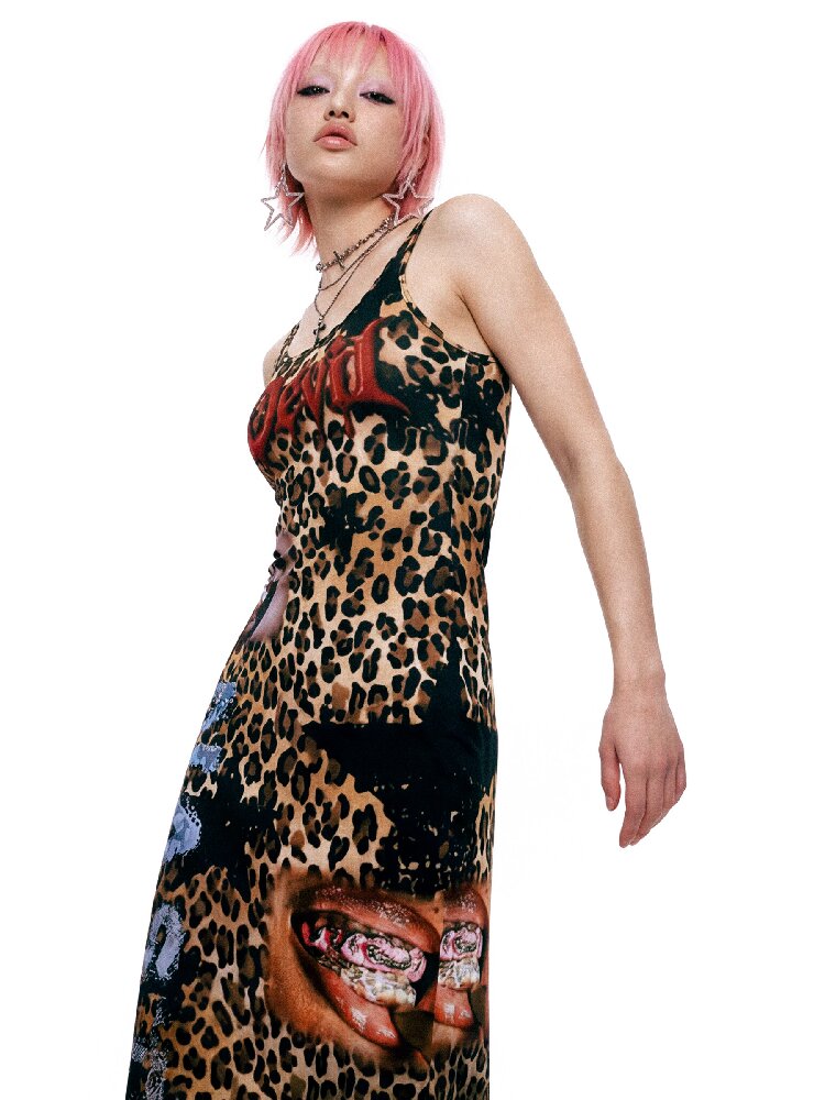 Leopard Print Slimming Tank Dress【s0000017404】