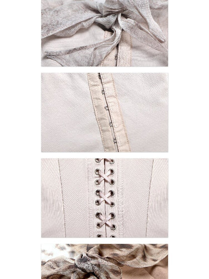 Silk Print Patchwork Corset Top【s0000017662】