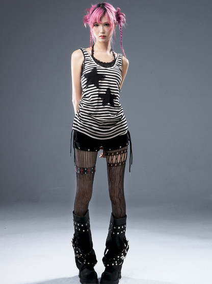 Fake Two-Piece Halter Sleeveless Tank Top【s0000012945】