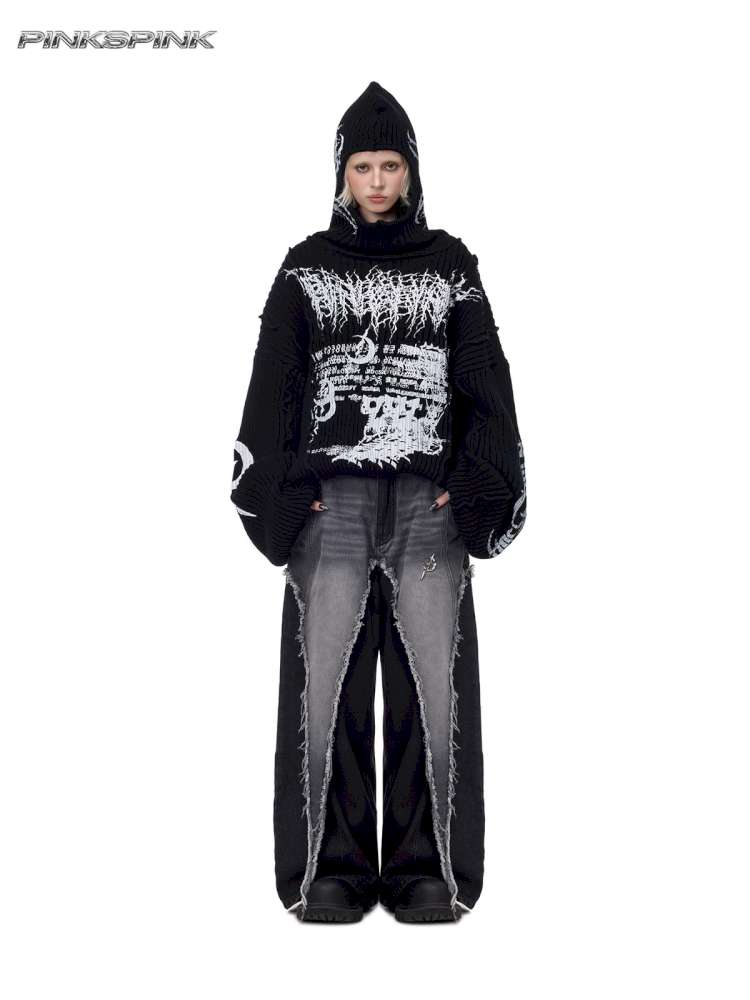 Structure Patchwork Hooded Sweater【s0000015120】