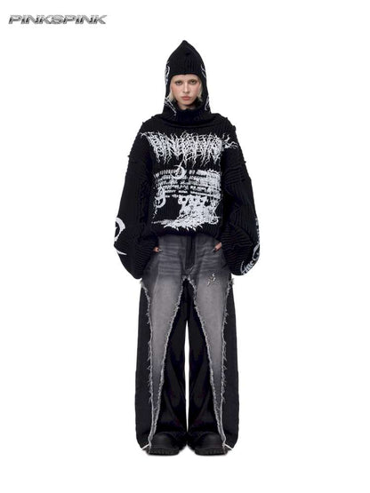 Structure Patchwork Hooded Sweater【s0000015120】