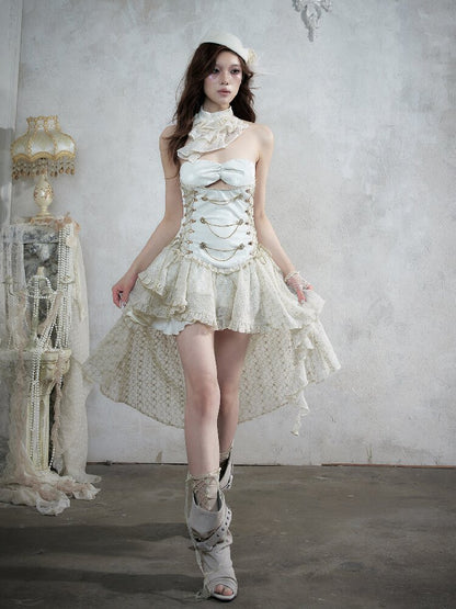 Court Victoria Lace Asymmetrical Dress【s0000017989】