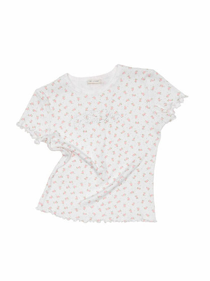Diamond Lace Slim Short Sleeve T-Shirt【s0000016909】