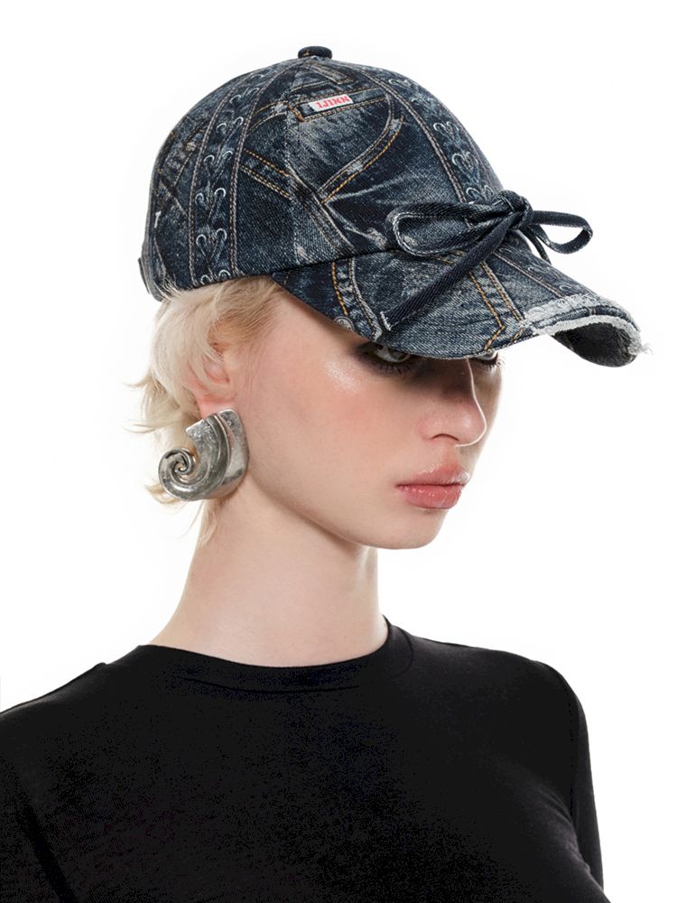 Denim Printed Baseball Cap【s0000009866】