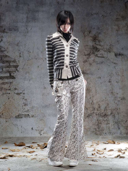 Straight-Leg Flared Low-Rise Pants【s0000014487】