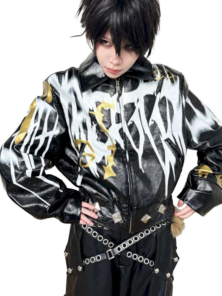 Wide-Cut Graffiti Jacket【s0000014534】