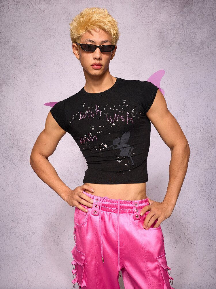 Rhinestone Fairy Wing Short Sleeve T Shirt【s0000018732】