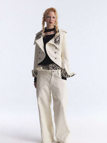 Zebra Stitching Leather Jacket【s0000015391】