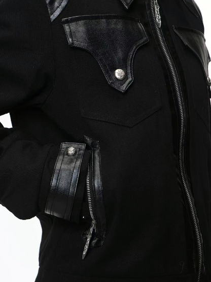 Brushed Patchwork Zipper Jacket【s0000018211】