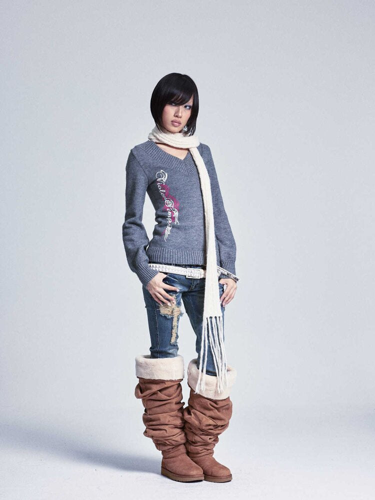 Soft Lantern Sleeve Printed Sweater【s0000015562】