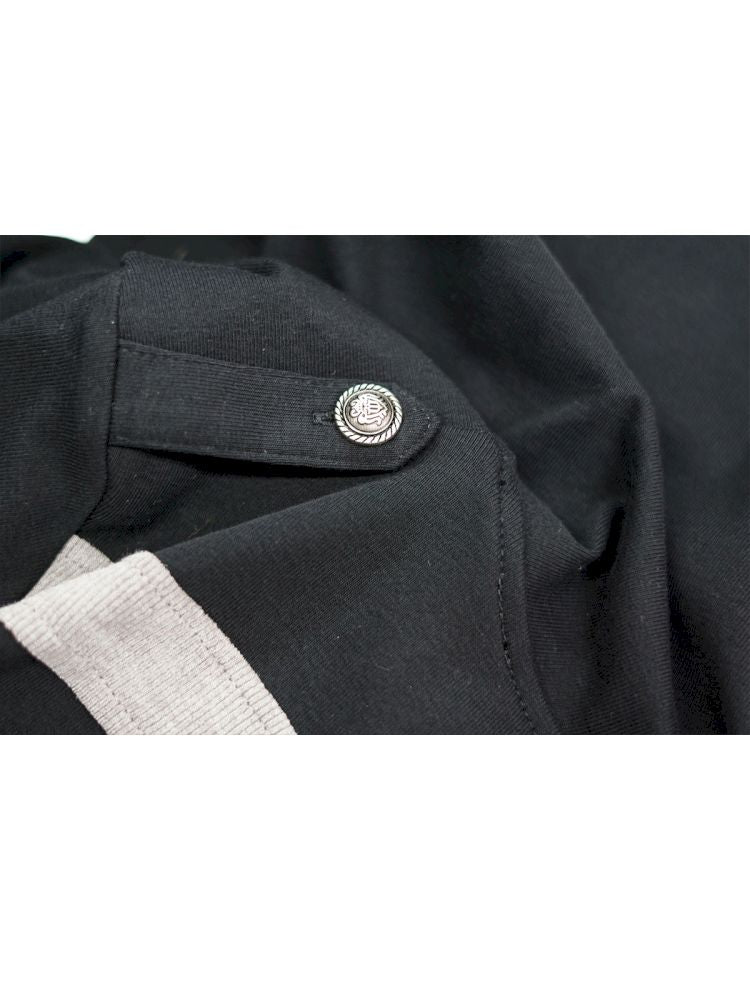 Hooded False Two Black Gray Knit Cardigan【s0000013890】