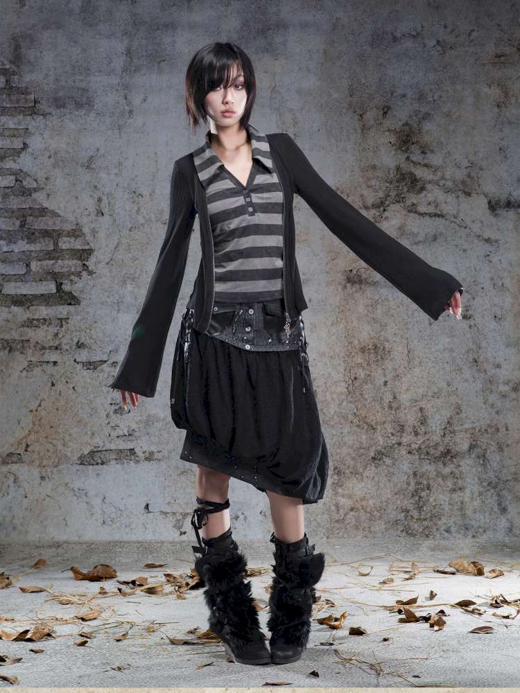 V-Neck Pullover Long-Sleeve Knit Top【s0000014492】