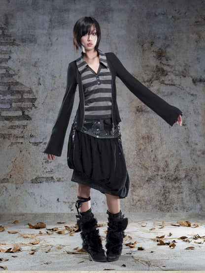 V-Neck Pullover Long-Sleeve Knit Top【s0000014492】