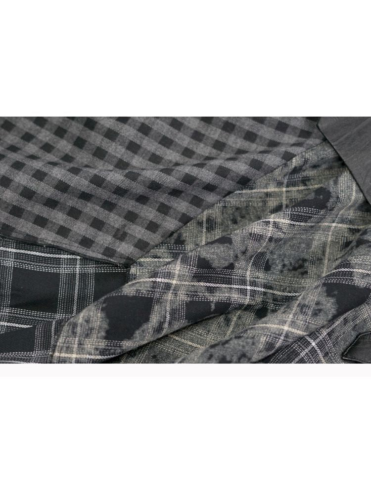 Punk splicing velvet bustier skirt【s0000013886】