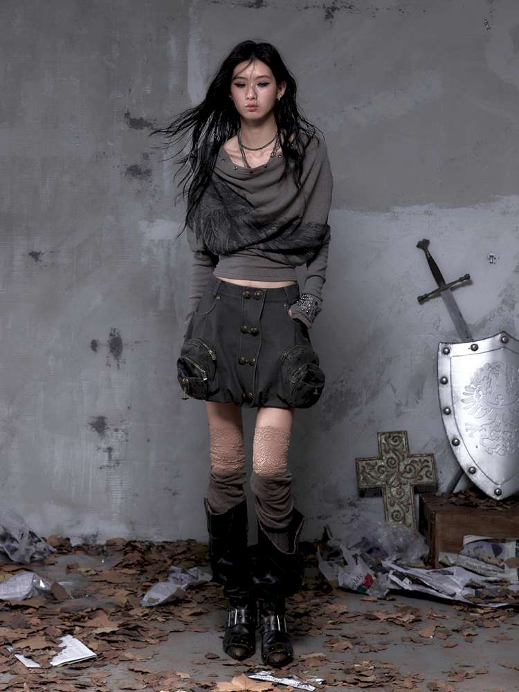 Workwear Flower Bud Skirt【s0000014463】