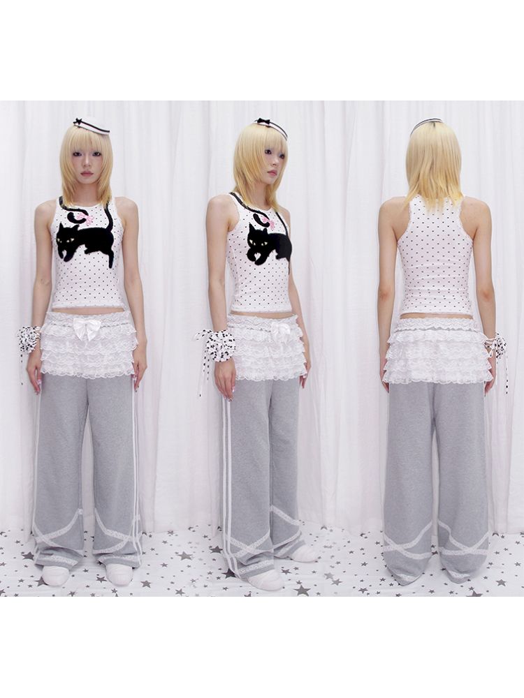 Polka Dot Print Tank Top【s0000013878】