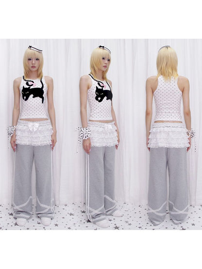 Polka Dot Print Tank Top【s0000013878】