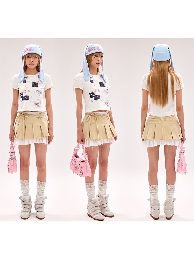 Raw-edge Pleated Skirt【s0000012178】