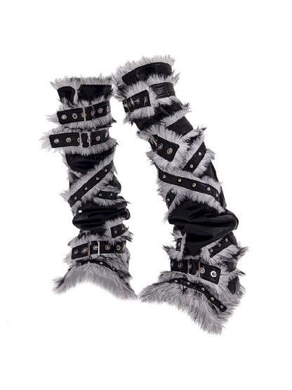 FUR PATCHWORK LEGWARMERS [S0000010506]