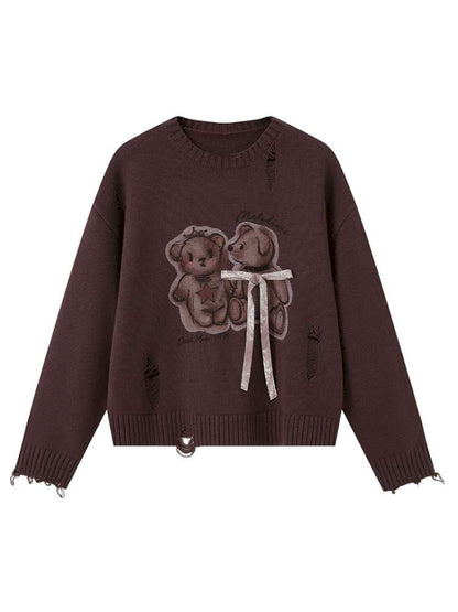Puppy Kissing Bear Sweater Skirt【s0000015068】