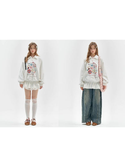 Neck Waist Slimming Sweatshirt【s0000012217】