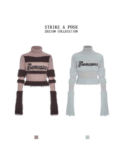 Spice girl splicing jacquard sweater【s0000005149】