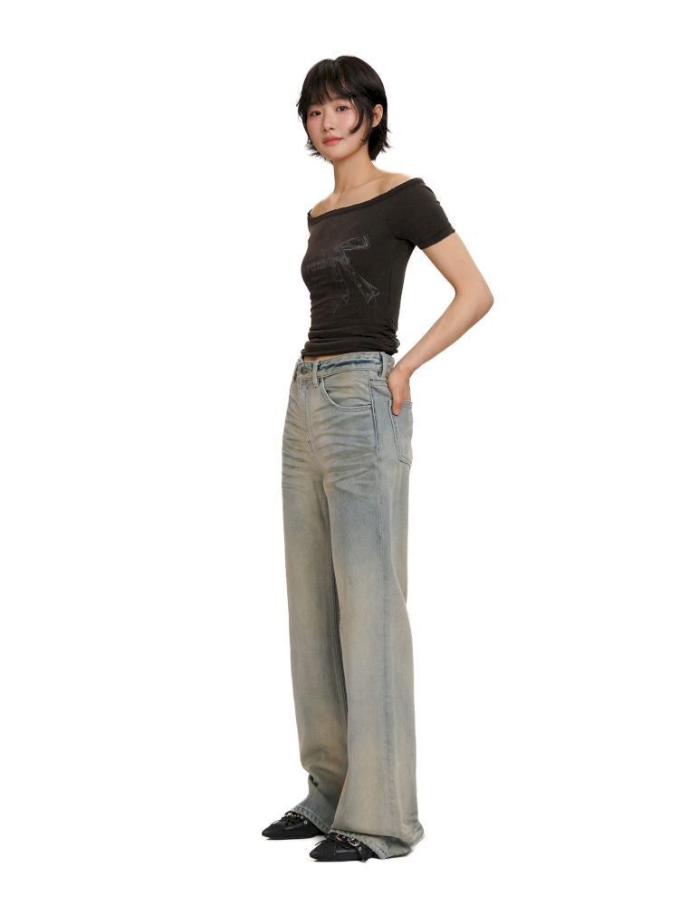 One-shoulder Slim short-sleeved T-shirt【s0000012529】