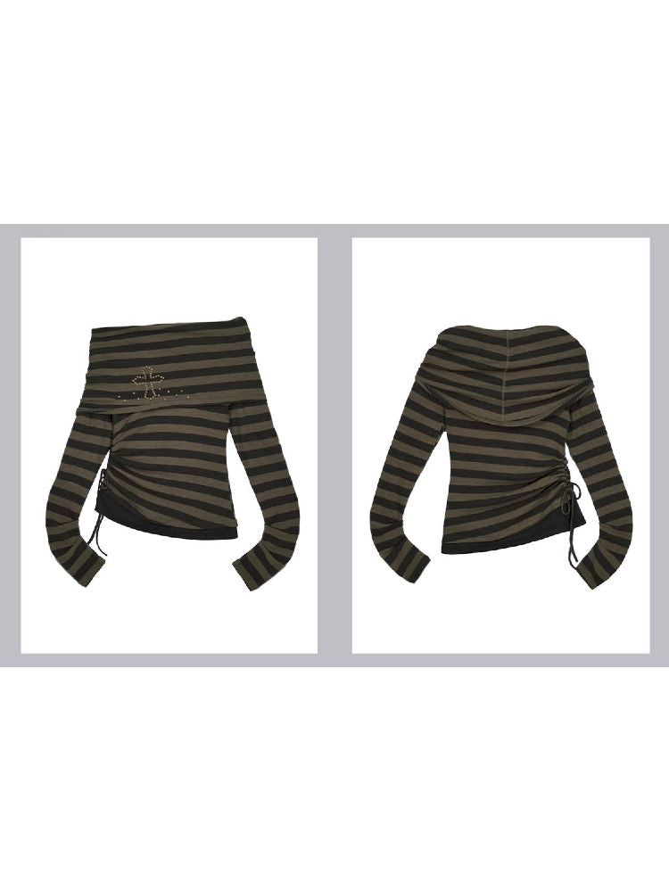 Stripe Knit Long Sleeve T-Shirt [S0000010395]