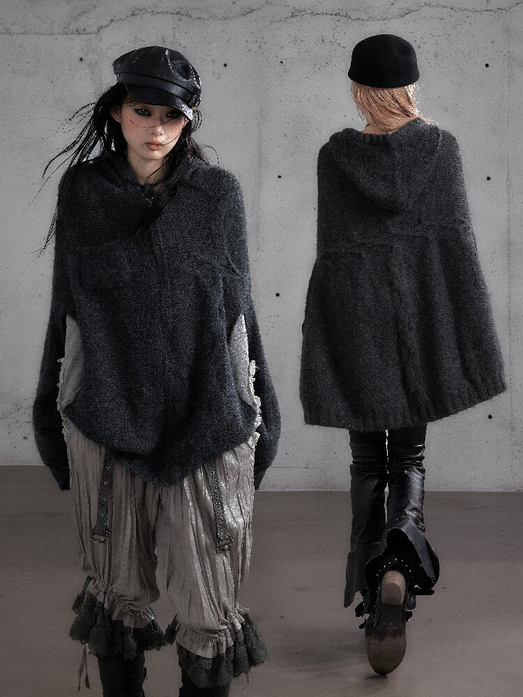 Twisted Knit Wool Cape Jacket【s0000019160】