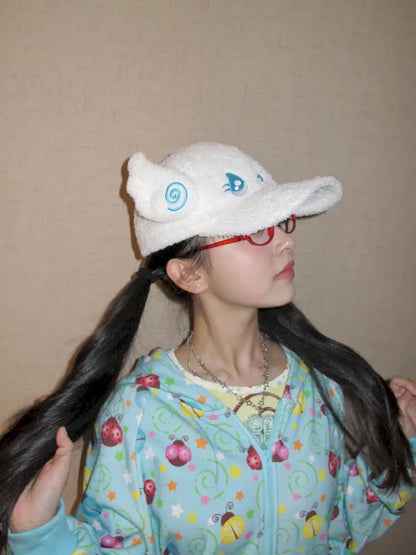 Towel Y2K White Duckbill Baseball Cap【s0000014196】