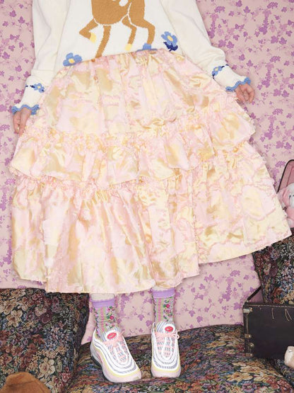 Custom Cut Multi-layer Ruffled Skirt【s0000015027】