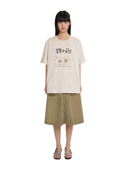 Soft collar worn Loose short-sleeved T-shirt【s0000012544】