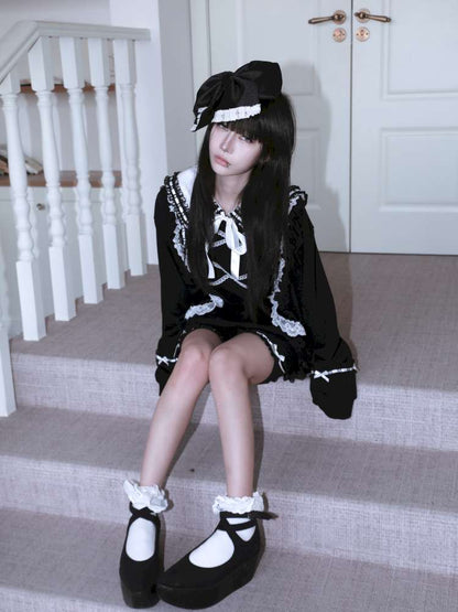 Detachable Navy Collar Sweatshirt【s0000015422】