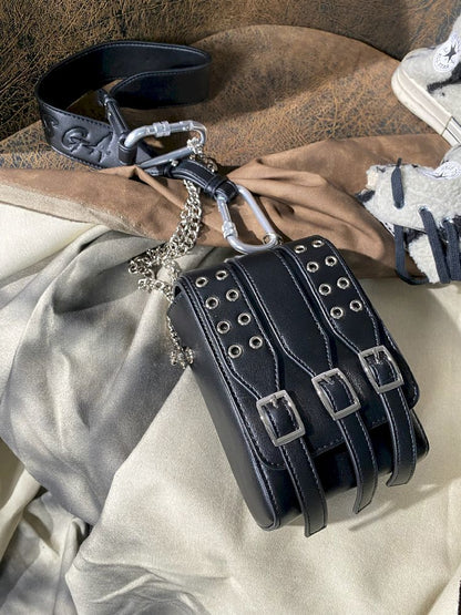 Buckle Metal Chain Punk Square Bag【s0000010878】