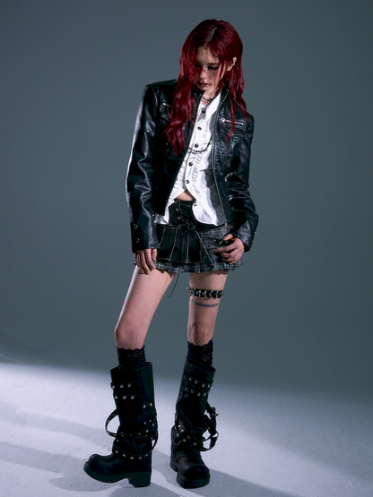 Bag silhouette biker leather jacket【s0000013696】