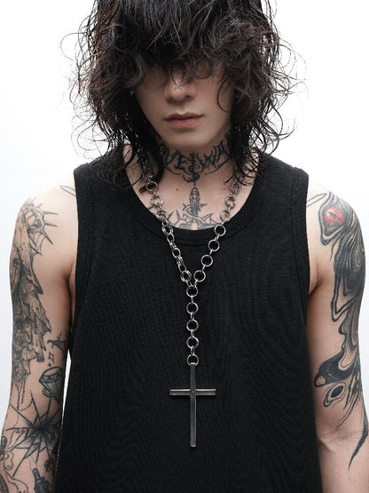 Silver Contract Heavy Cross Necklace【s0000018987】