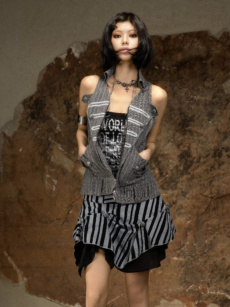 Sleeveless Halterneck Vest Shirt Top【s0000016885】