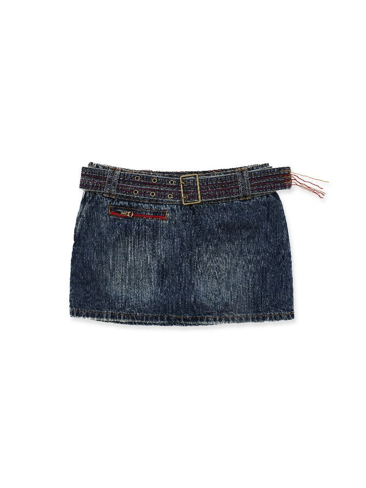 Vintage Denim Fringe Jacket Skirt【s0000016091】