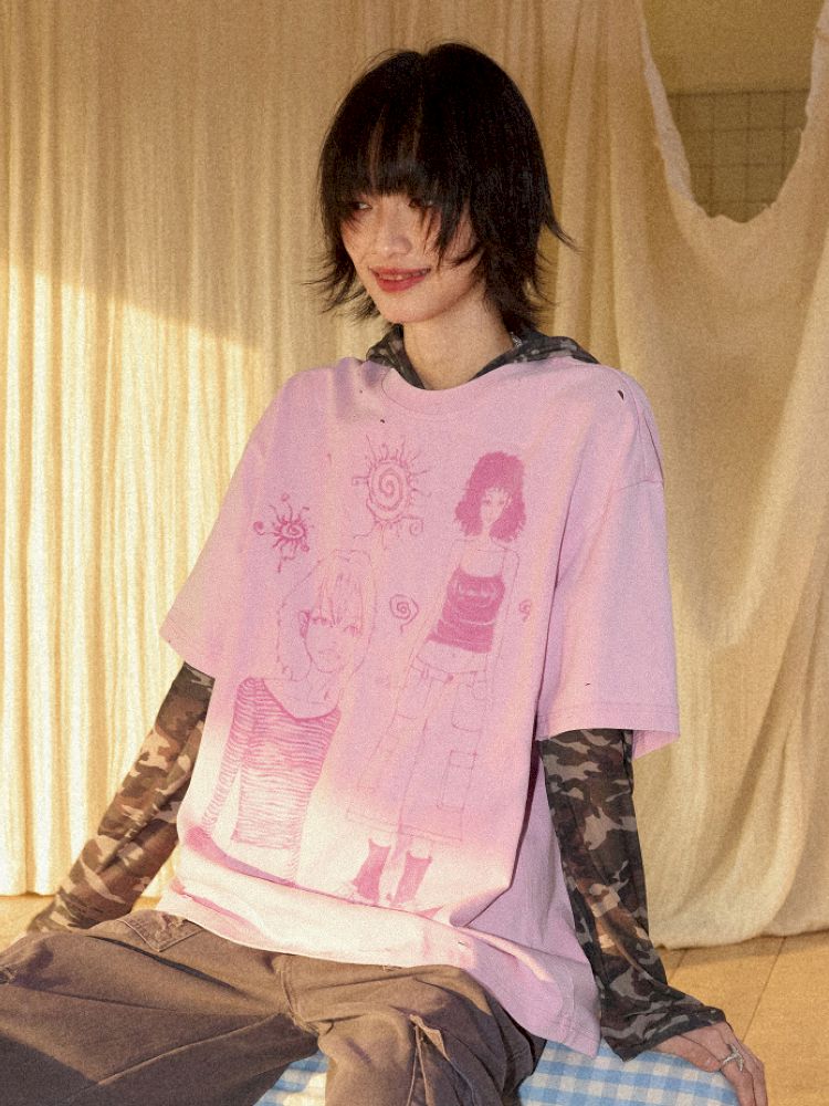 Printed Short Sleeve T-Shirt【s0000012426】