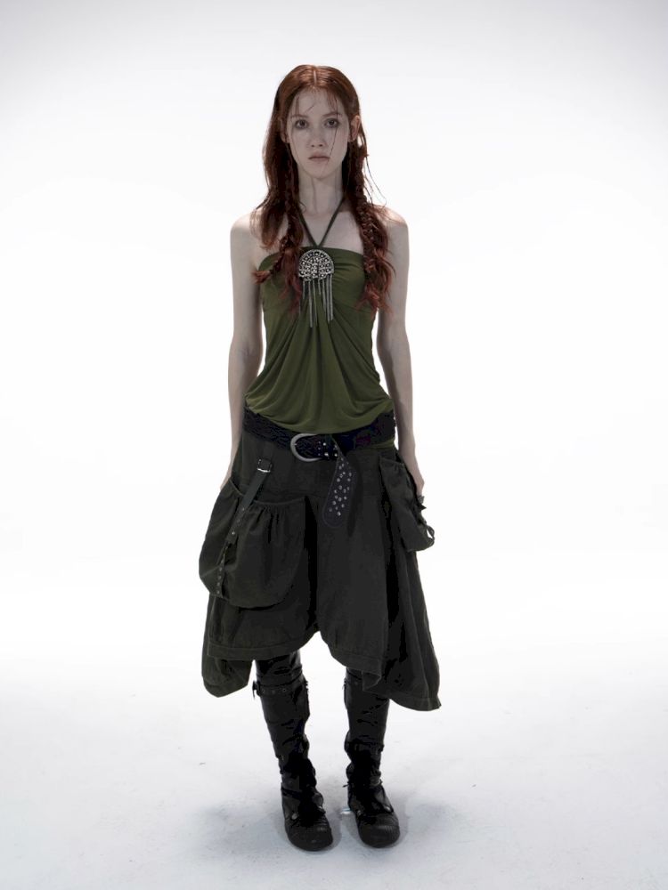 Strapless halter neck two-way vest【s0000012703】