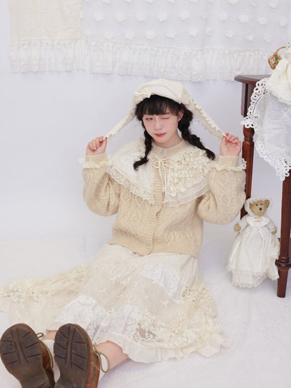 Handmade Lace Twist Knit Sweater【s0000016502】
