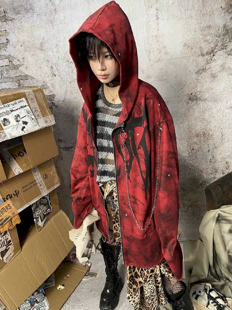 Red Punk Hoodie [S0000010336]