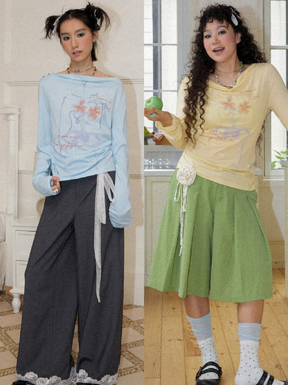 Printed Tencel Linen Loose Tee【s0000016654】