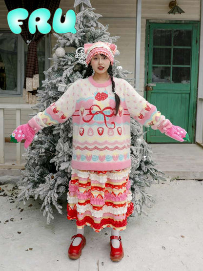 Pink Mink Hair Strawberry Sweater【s0000015103】